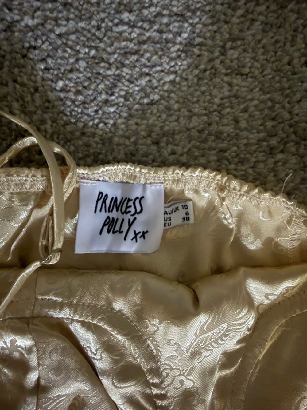 Princess Polly Champagne Satin Mini Dress - Picture 2 of 4